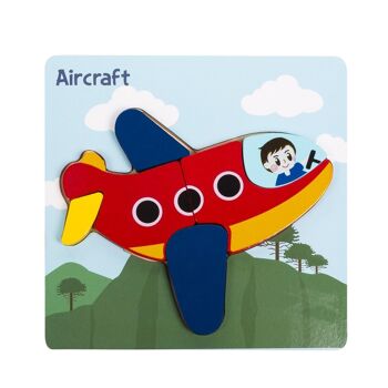Achat Puzzle en bois pour enfants, 6 pièces. Conception d'avion. Rouge en  gros