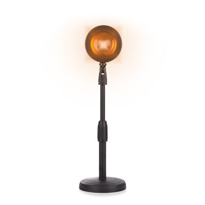 Sunset lamp: lámpara LED efecto puesta de sol. Iluminación ambiental para casa y creativa para videos y fotos. Negro