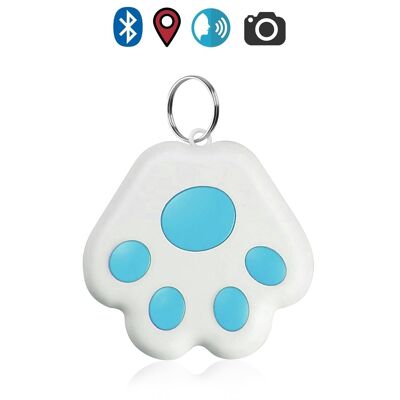 Localisateur multifonction PAW Bluetooth 4.0, avec indicateur GPS du dernier emplacement. Pour animaux de compagnie, clés, valises, etc. Bleu clair