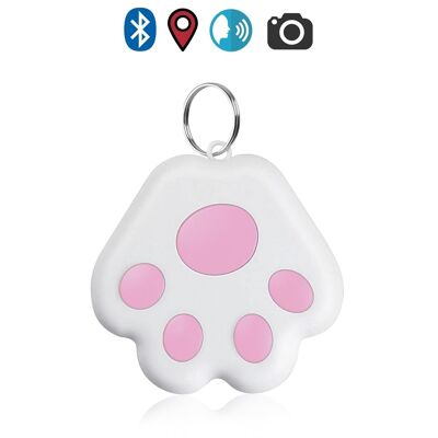 Localizador PAW Bluetooth 4.0 multifunción, con indicador GPS de última localización. Para mascotas, llaves, maletas, etc. Rosa