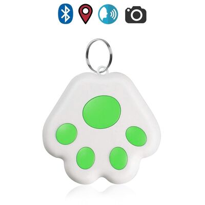 PAW Bluetooth 4.0 multifunction locator, with GPS indicator of last location. For pets, keys, suitcases, etc. Green