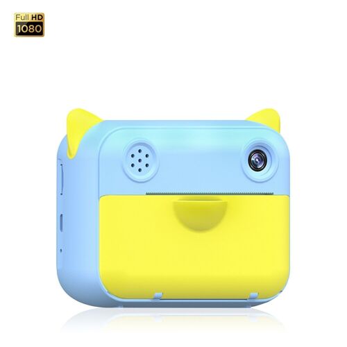 Cámara digital de fotos 12mpx y video FullHD para niños. Impresión instantánea de tus fotos preferidas. Doble cámara, para selfies. Azul Claro