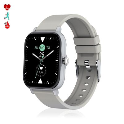 H30 smartwatch with blood pressure and O2 monitor, functional lateral crown, application notifications. White