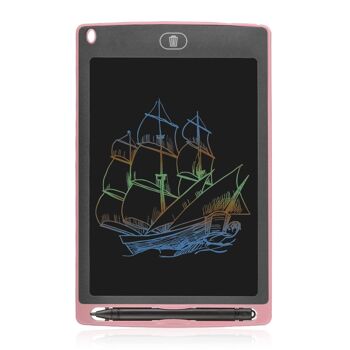 Tablette d'écriture et de dessin LCD portable à rétroéclairage multicolore rose clair de 8,5 pouces 1