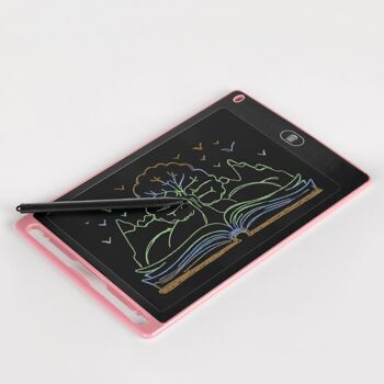 Tablette d'écriture et de dessin LCD portable à rétroéclairage multicolore rose clair de 8,5 pouces 2