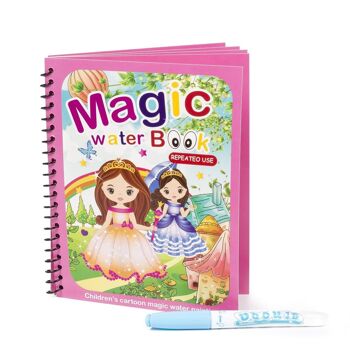 Livre de coloriage pour les princesses du design aquatique. Peinture magique pour enfants, réutilisable. Dessinez et peignez sans tacher. Comprend un marqueur d'eau. Rose clair 1