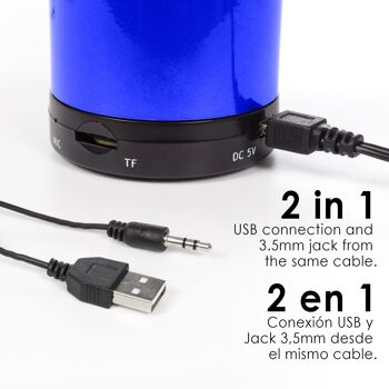 Enceinte compacte Martins Bluetooth 3.0 3W, avec mains libres et radio FM. Bleu 3