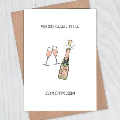 Champagne Sparkle Anniversary Card