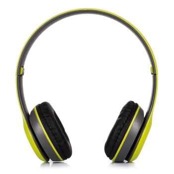 Casque P47 Bluetooth 5.0 + EDR avec radio FM intégrée et lecteur Micro SD. Vert clair 3