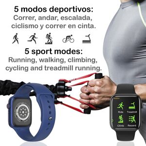 Smartwatch KD07 avec moniteur de fréquence cardiaque, de pression artérielle et d'O2. 5 modes sportifs. Appels Bluetooth. Le noir