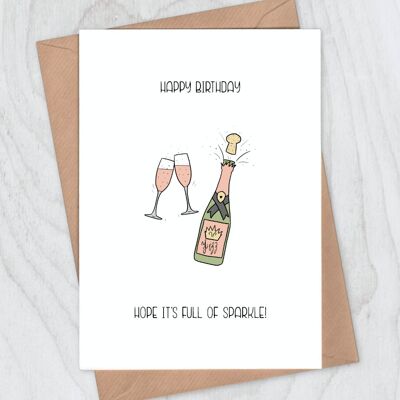 Champagne Sparkle Birthday Card