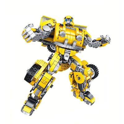 Robot convertible into a classic car, 1033 pieces Yellow