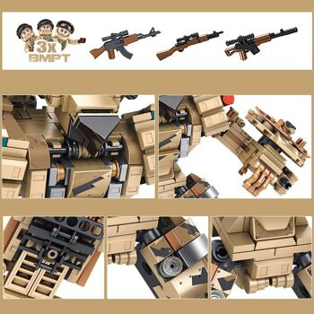 Robot transformable en char de combat, 810 pièces Beige 3