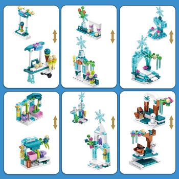 Château de glace 12 en 1, avec 554 pièces. Construisez 12 modèles individuels avec 2 formes chacun. Multicolore 1