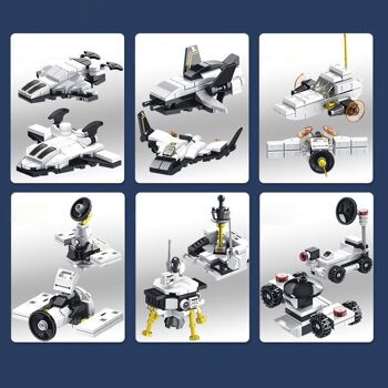 Navette spatiale 12 en 1, avec 586 pièces. Construisez 12 modèles individuels avec 2 formes chacun. Blanc 2