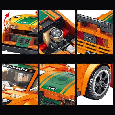 Klassischer Rennsportwagen, 345 Teile Orange