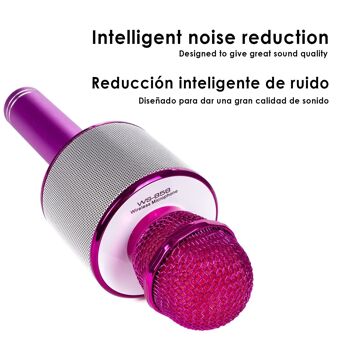 Microphone Karaoké Multifonction avec Haut-Parleur Intégré Fuchsia 3