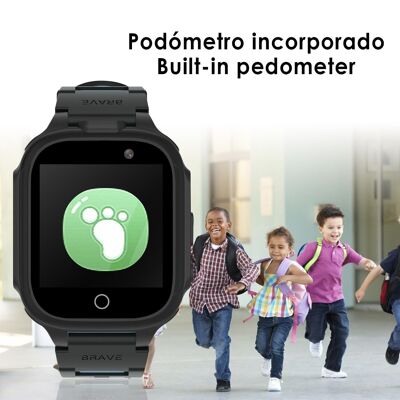Smartwatch infantil S23 gaming watch, con 14 juegos, doble cámara de fotos y video. Negro