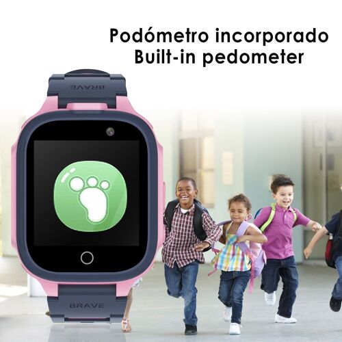 Smartwatch infantil S23 gaming watch, con 14 juegos, doble cámara de fotos y video. Rosa