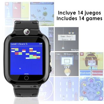 Montre intelligente pour enfants S27 musique et jeu. Double caméra photo et vidéo. Le noir 2