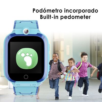 Children's smartwatch S27 music & game. Double photo and video camera. Blue