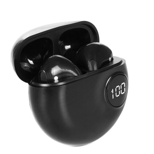 Auriculares TWS Apro 6 Bluetooth 5.1. Base de carga 200mAh con pantalla. Negro