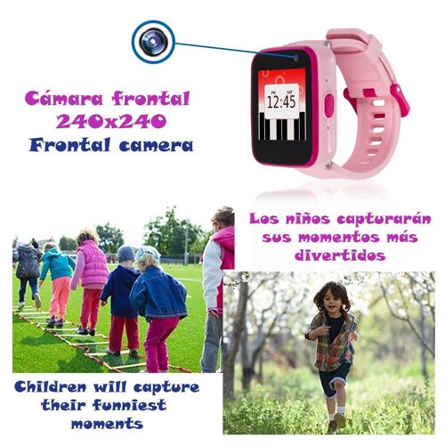 Smartwatch infantil CT5 con cámara de fotos, 5 juegos, grabadora de voz y reproductor de música. Rosa