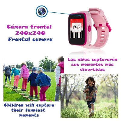 Smartwatch per bambini CT5 con fotocamera, 5 giochi, registratore vocale e lettore musicale. Rosa