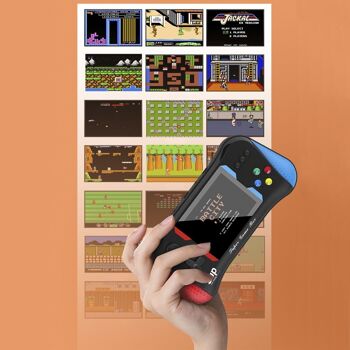 Console de jeux vidéo X7 avec écran et 500 jeux 8 bits inclus. Contrôle pour 2 joueurs. Le noir 2