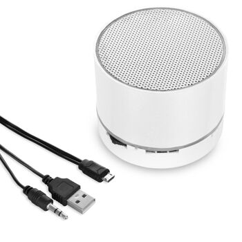 Haut-parleur compact Viancos Bluetooth 3.0 3W, avec lumière LED, mains libres et radio FM. Blanc 2