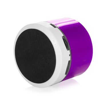 Haut-parleur compact Viancos Bluetooth 3.0 3W, avec lumière LED, mains libres et radio FM. Fuchsia 1