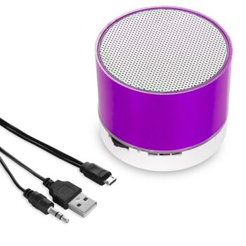 Haut-parleur compact Viancos Bluetooth 3.0 3W, avec lumière LED, mains libres et radio FM. Fuchsia 2