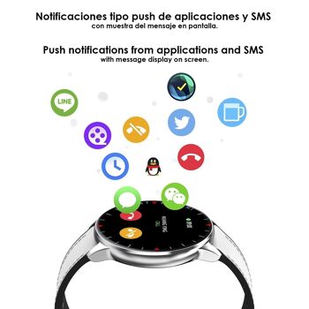 Y90 Smartwatch avec 8 modes sportifs, O2 et tensiomètre. Notifications avec message à l'écran. bracelet en métal Le noir 3