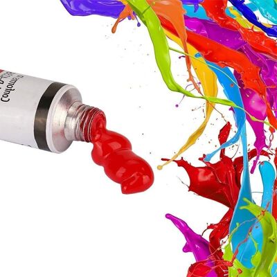 Set Acrylfarbe für Leinwände 24 Farben in Tube mit Aufbewahrungsbox. Reichhaltige Pigmente, verblassen nicht. Ungiftig. Mehrfarbig