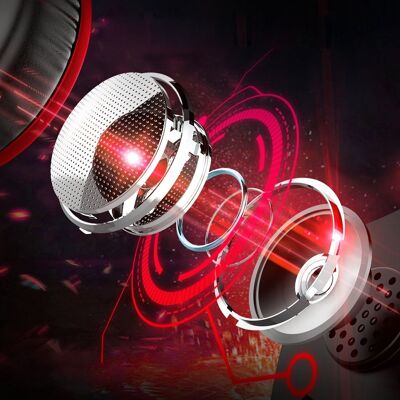 Casque GS1000 4 lumières RGB PREMIUM. Casque de jeu avec microphone, connexion minijack pour PC, ordinateur portable, PS4, Xbox One, mobile, tablette. Rouge