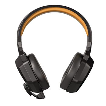 Casque SY820MV avec lumières LED. Casque de jeu avec microphone, connexion minijack pour PC, ordinateur portable, PS4, Xbox One, mobile, tablette. Orange 1