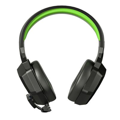 Headset SY820MV con luces led. Auriculares gaming con micro, conexión minijack para PC, portátil, PS4, Xbox One, móvil, tablet. Verde