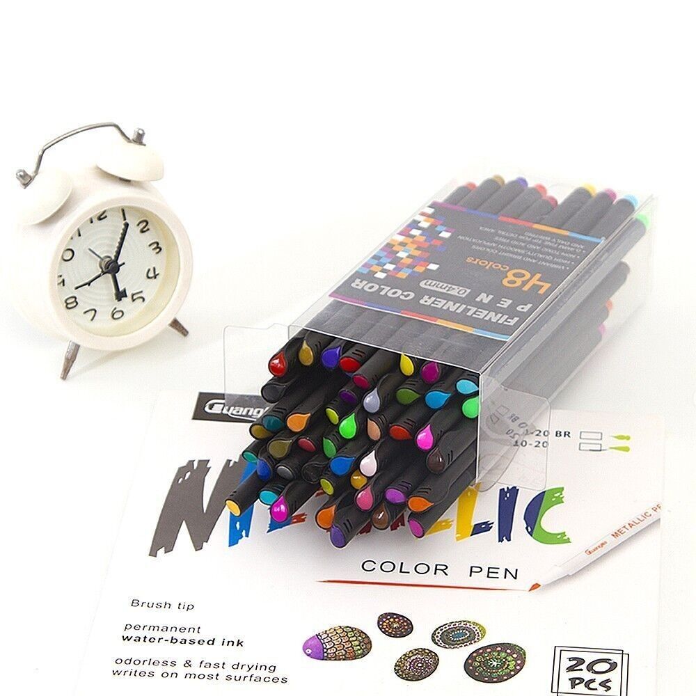 Set di 48 pennarelli professionali COLOR FINELINER, punta fine 0,4 mm. Colori definiti e accesi per delineare, illustrazioni, mandala… Brown Cow