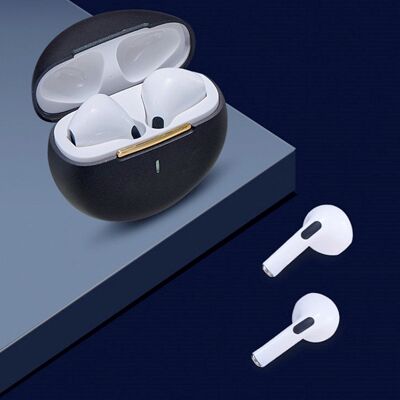 TWS Pro6 earphones, Bluetooth 5.0. Touch control of music playback and calls. White