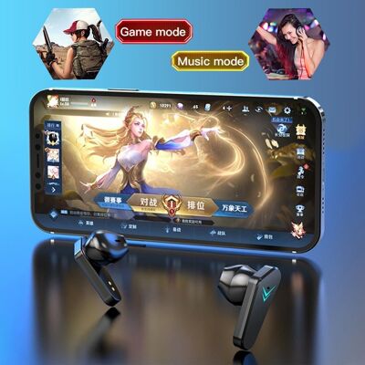Auriculares Gaming X15 TWS, Bluetooth 5.0. Modos de sonido gaming y música. Base de carga con luces led RGB. Control táctil. Negro
