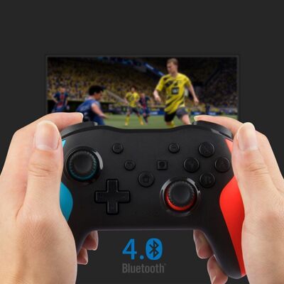Bluetooth NFC PRO wireless controller. TURBO functions, 6-axis gyroscope and vibration. Advanced features. Compatible with N-SWITCH, PS3, PC, Smartphones, etc. Black