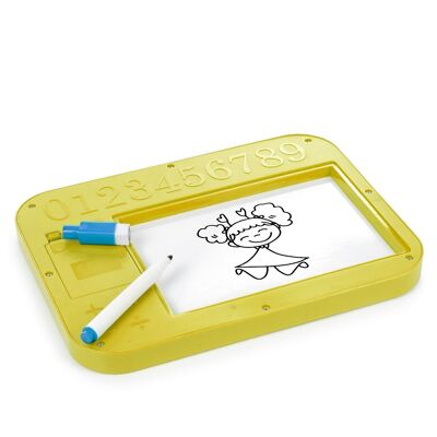 English learning machine with sounds and blackboard. Yellow