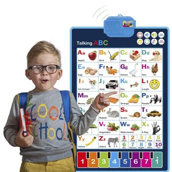 Alphabet électronique interactif pour apprendre l'anglais, ABC parlant et affiche musicale. Jouet éducatif pour les jeunes enfants. Le plaisir des enfants à la maternelle, à l'école maternelle. Bleu 1