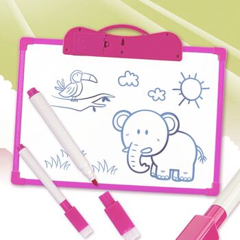 Planche à dessin d'apprentissage de l'anglais avec 11 cartes roses 3