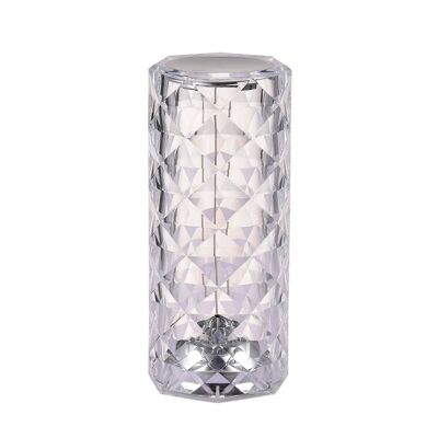 Ambient table lamp 21 cm with 3 lighting modes, touch control and rechargeable battery. Transparent