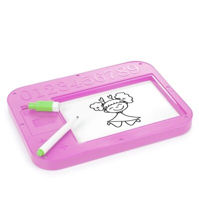 English learning machine with sounds and blackboard. Pink