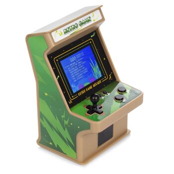 Console d'arcade GC18 mini, borne d'arcade portable avec 256 jeux. Écran LCD 2.8. Marron 3