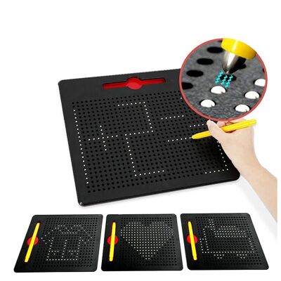 Magnetic bead drawing board, 28x25cm. 112 pieces. Multicolored