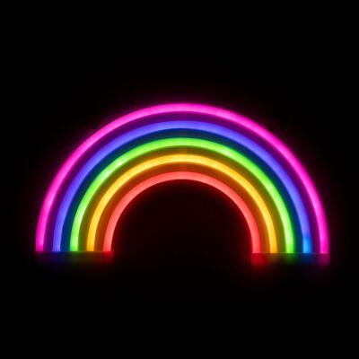Ciondolo al neon design arcobaleno multicolore. Multicolore