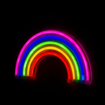 Pendentif néon design arc-en-ciel multicolore. Multicolore 2